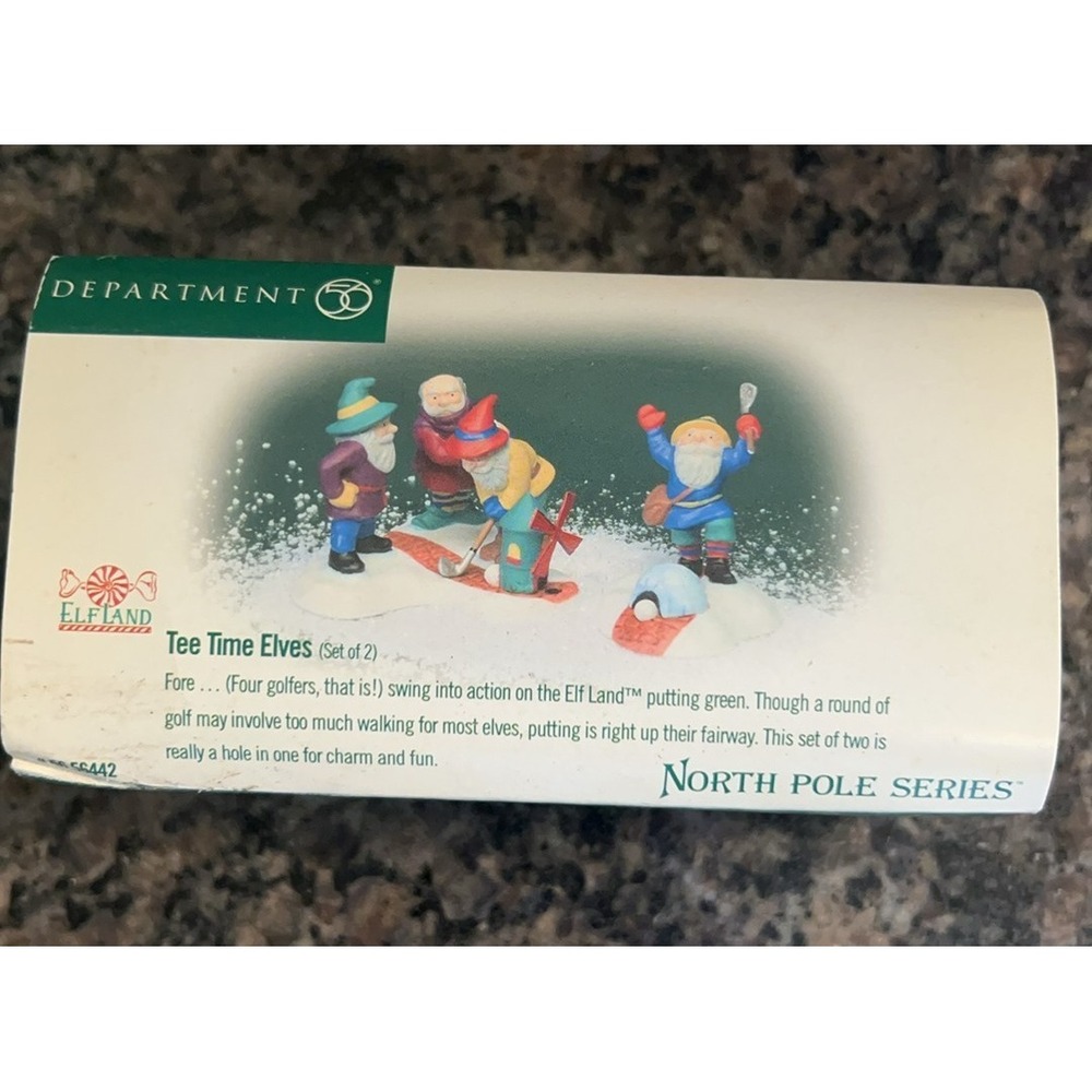Vintage Department 56 North Pole "Tee Time Elves" (set of 2) item 56.56442